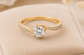 Finished diamond solitaire ring