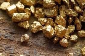 Raw gold nuggets
